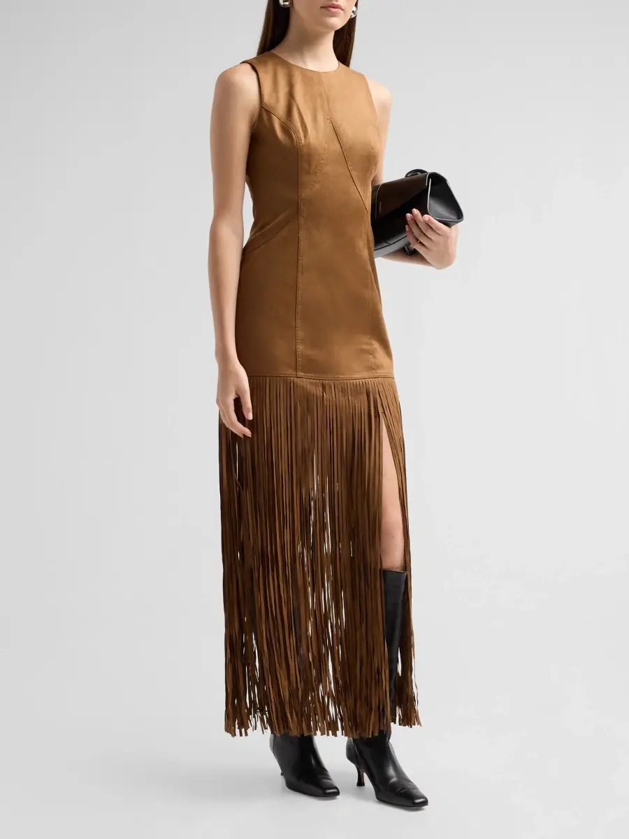 Toccin Women's Esther Fringe Maxi Dress | Thumbnail 4