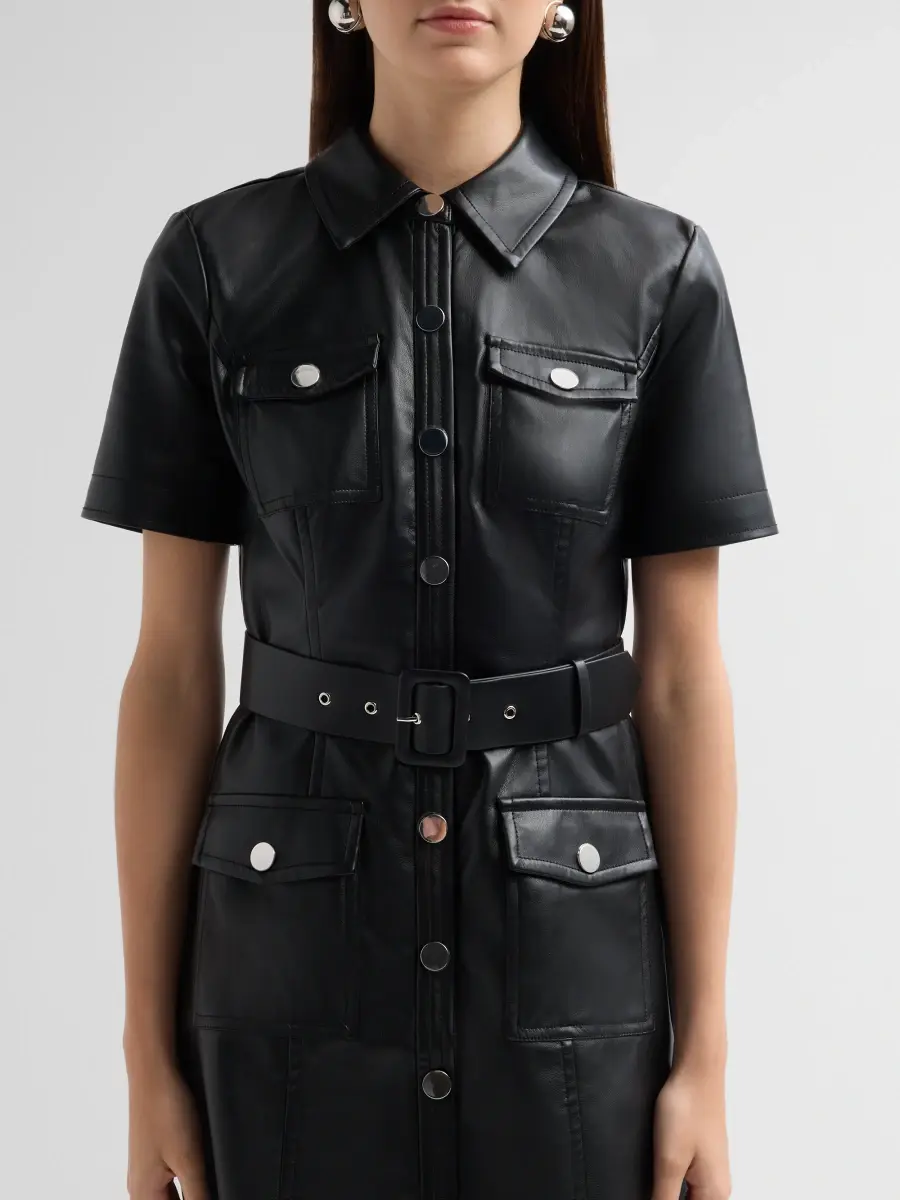 Toccin Women's Lydia Faux Leather Mini Dress | Thumbnail 5 Toccin Women's Lydia Faux Leather Mini Dress | Thumbnail 5