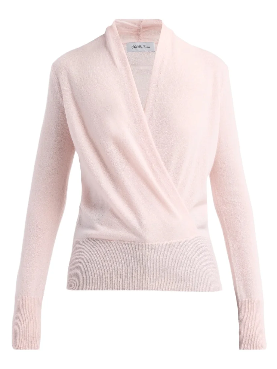 Women's Private Label Cashmere Modern Faux-Wrap Sweater