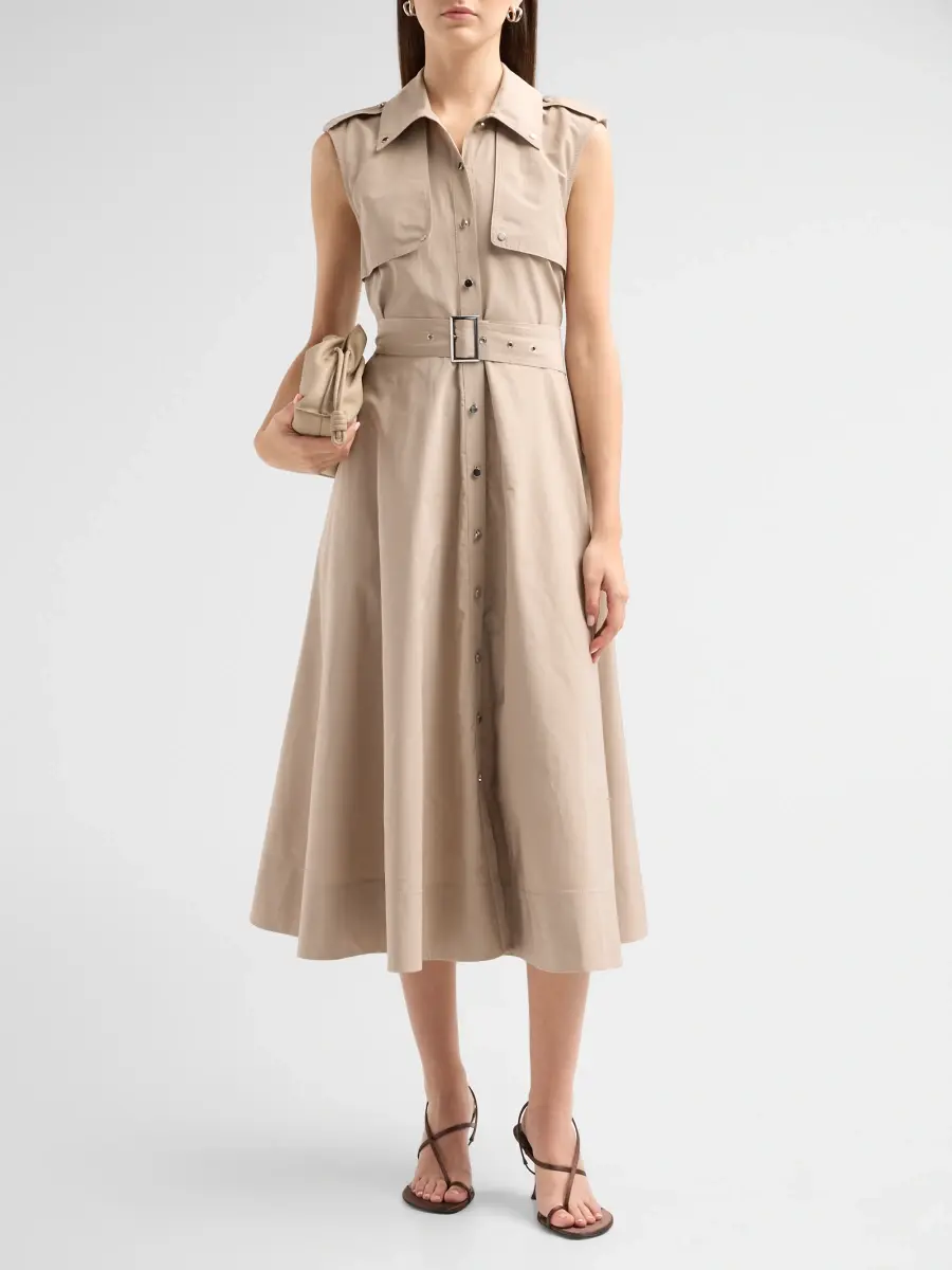 Toccin Women's Gail Cotton-Blend Belted Midi Shirtdress | Thumbnail 2 Toccin Women's Gail Cotton-Blend Belted Midi Shirtdress | Thumbnail 2