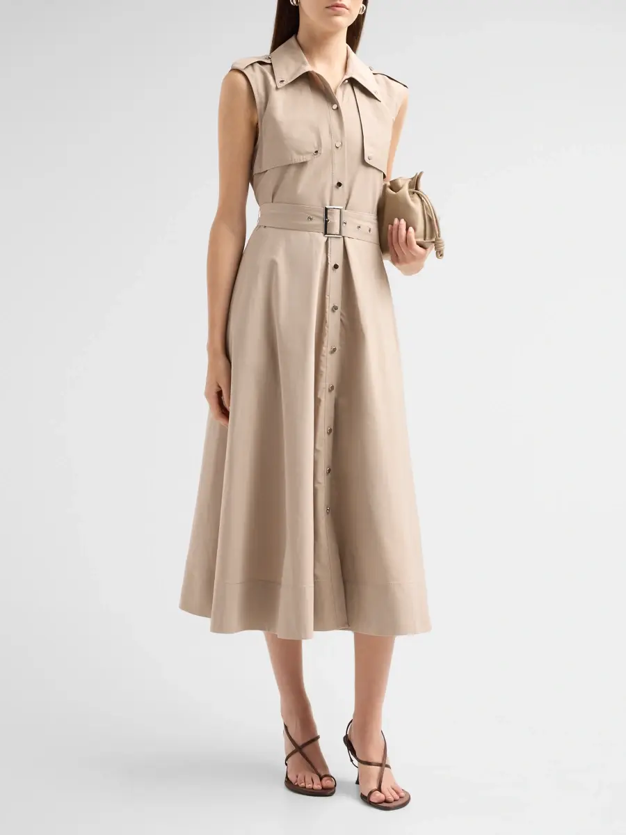 Toccin Women's Gail Cotton-Blend Belted Midi Shirtdress | Thumbnail 4 Toccin Women's Gail Cotton-Blend Belted Midi Shirtdress | Thumbnail 4