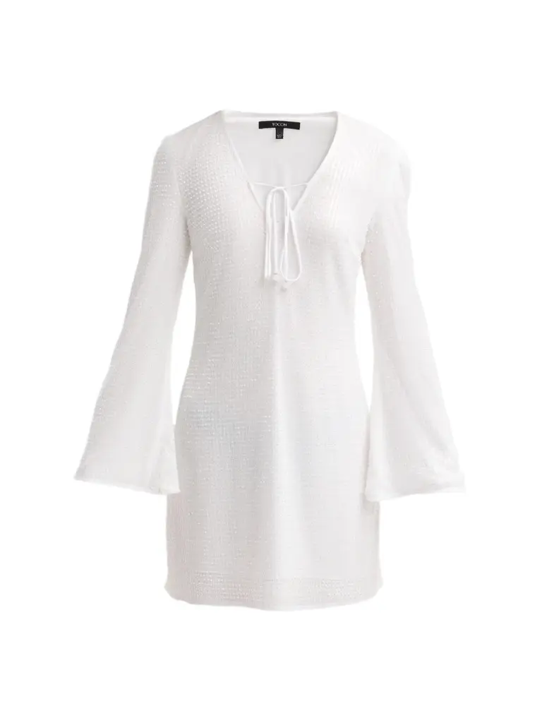 Toccin Women's Raine Sequined Flared-Sleeve Mini Dress