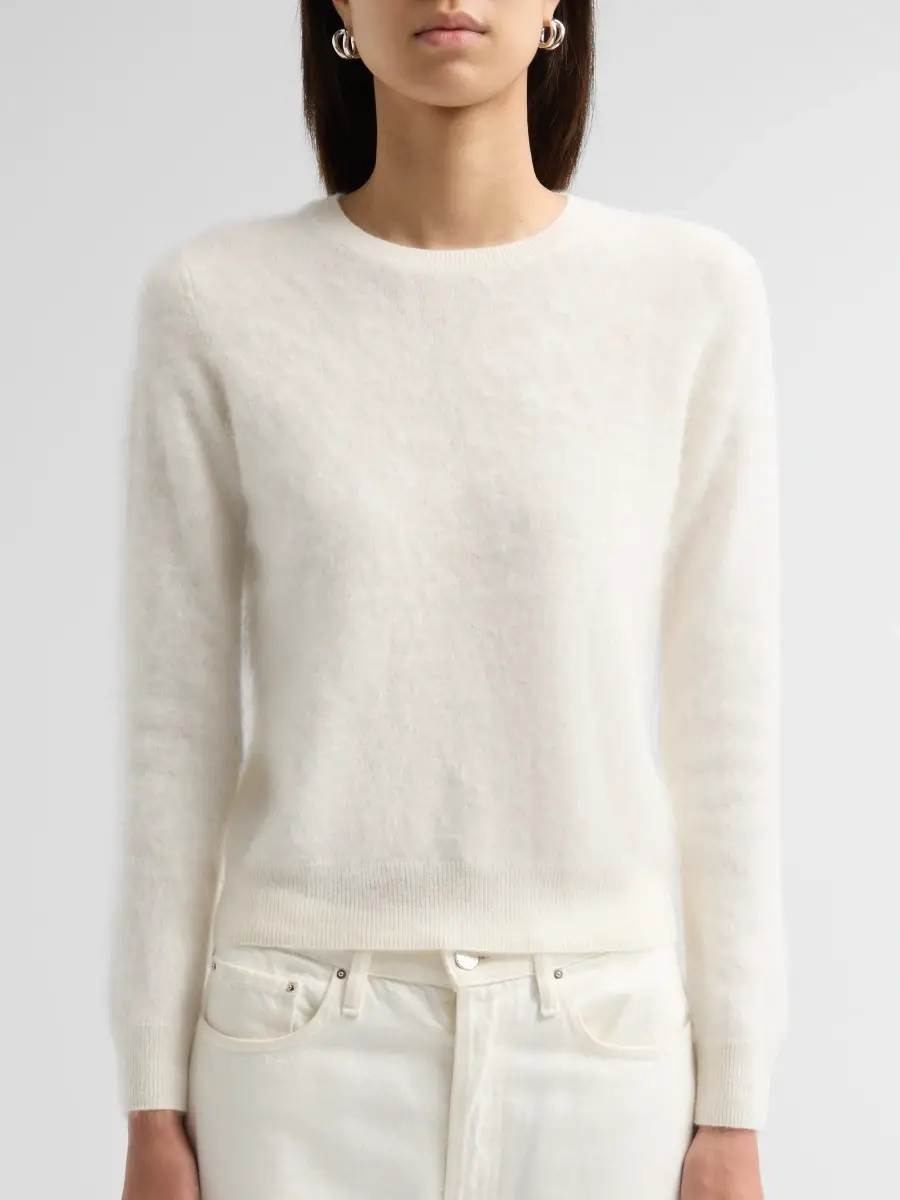 Sofia Cashmere Women's Private Label Crewneck Brushed Cashmere-Jersey Sweater | Thumbnail 5 Sofia Cashmere Women's Private Label Crewneck Brushed Cashmere-Jersey Sweater | Thumbnail 5