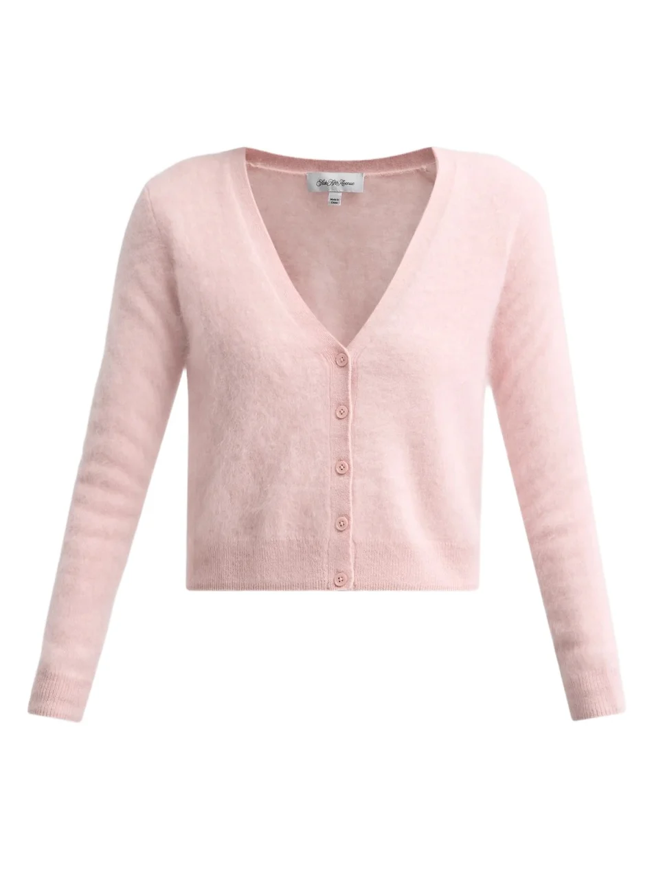 Sofia Cashmere Women's Private Label Brushed Cashmere Crop Cardigan
