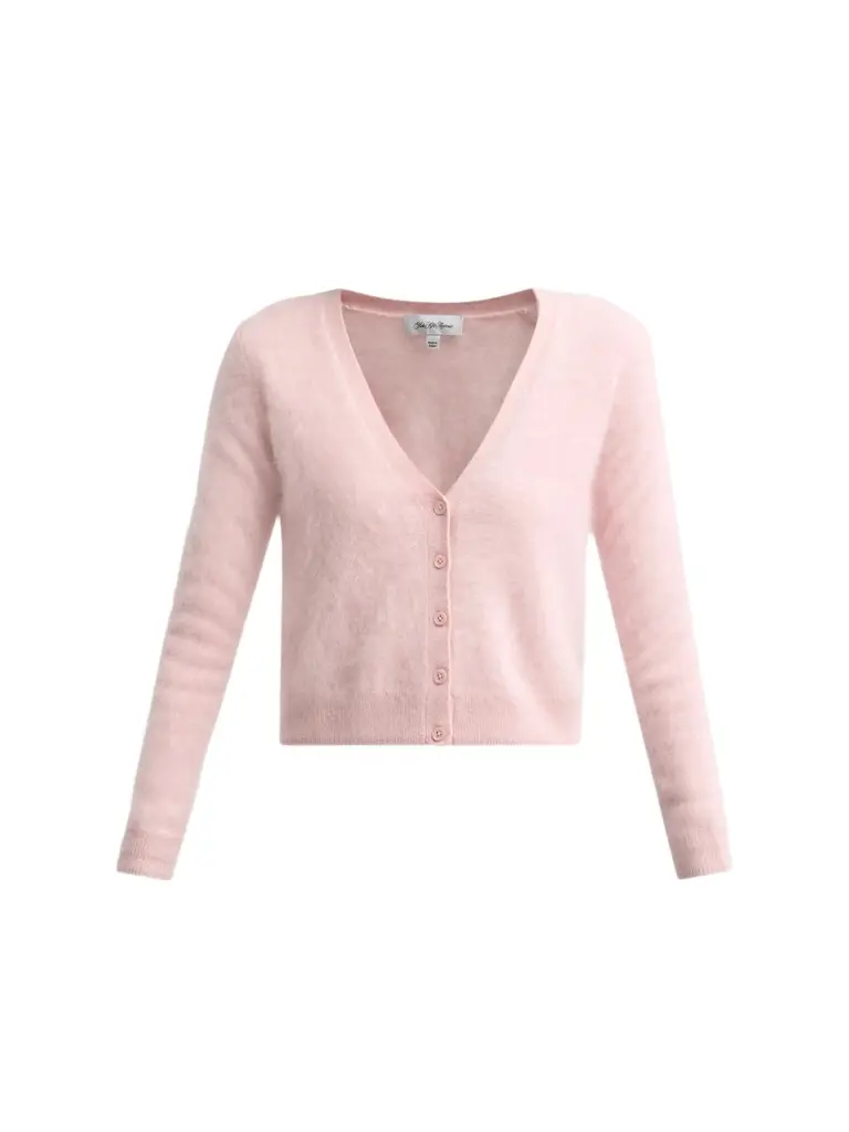 Sofia Cashmere Women's Private Label Brushed Cashmere Crop Cardigan
