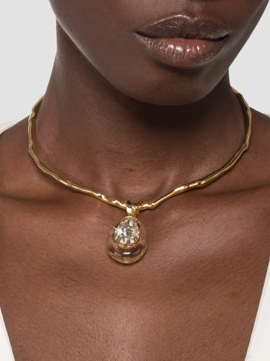 ALEXIS BITTAR Women's Bonbon 14K-Gold-Plated, Lucite & Crystal Teardrop Collar Necklace | Thumbnail 2 ALEXIS BITTAR Women's Bonbon 14K-Gold-Plated, Lucite & Crystal Teardrop Collar Necklace | Thumbnail 2