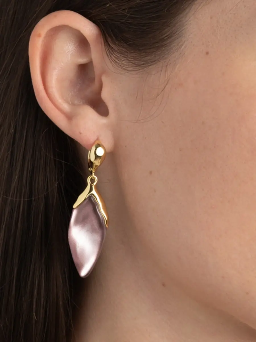 ALEXIS BITTAR Women's Luminous 14K-Gold-Plated & Lucite Petal Drop Earrings | Thumbnail 2