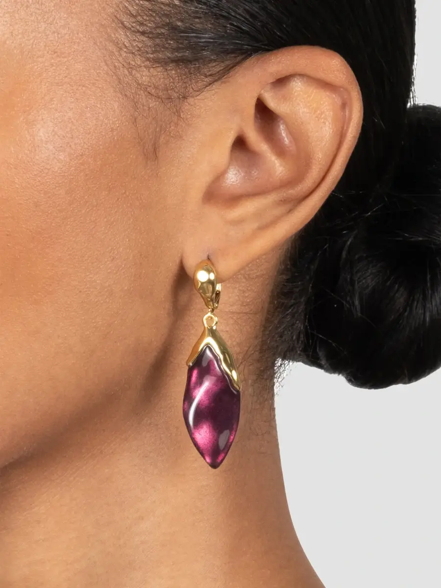 ALEXIS BITTAR Women's Luminous 14K-Gold-Plated & Lucite Petal Drop Earrings | Thumbnail 2 ALEXIS BITTAR Women's Luminous 14K-Gold-Plated & Lucite Petal Drop Earrings | Thumbnail 2