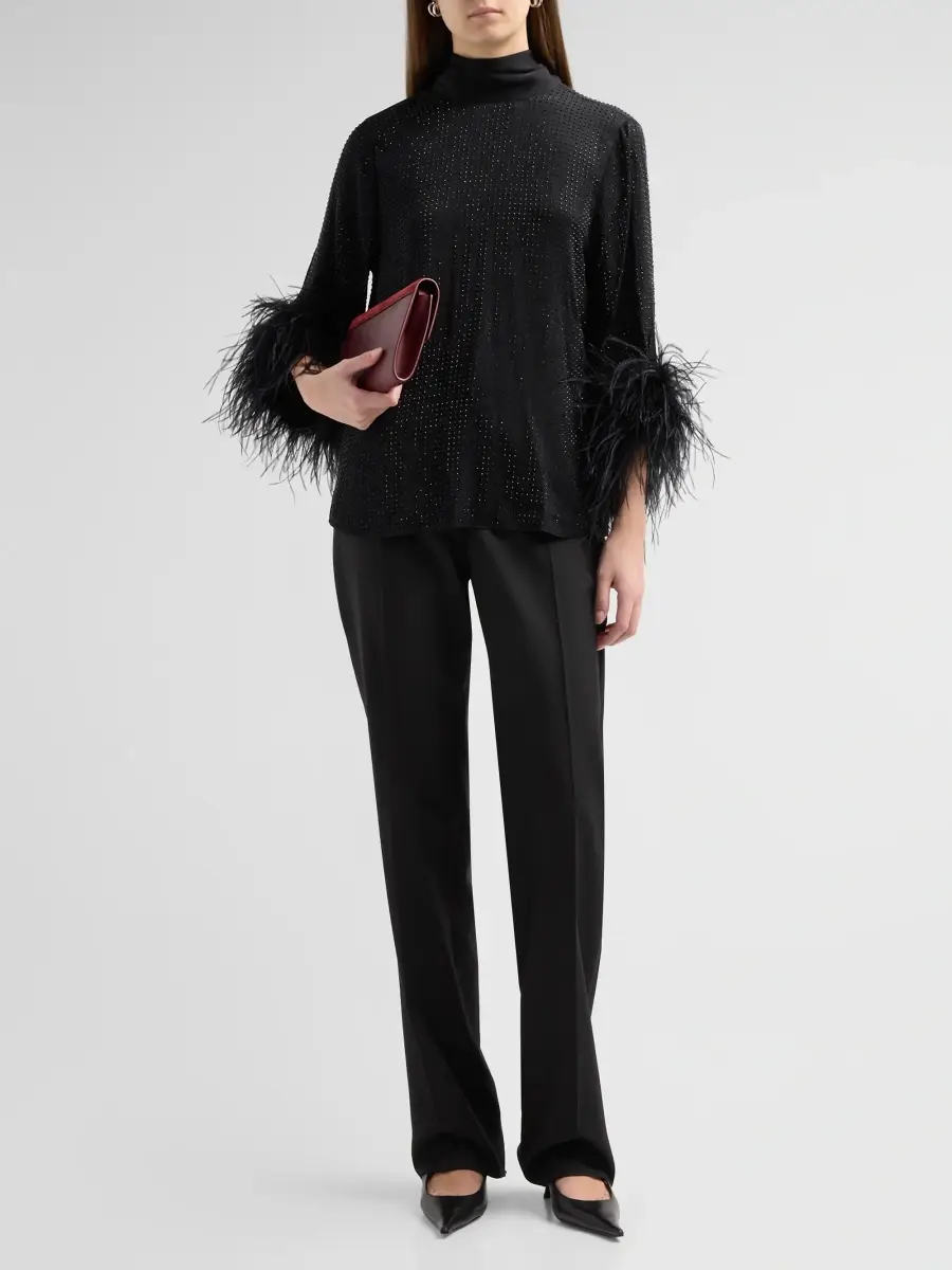 Ungaro Women's Claire Feather-Trim Embellished Blouse | Thumbnail 2 Ungaro Women's Claire Feather-Trim Embellished Blouse | Thumbnail 2