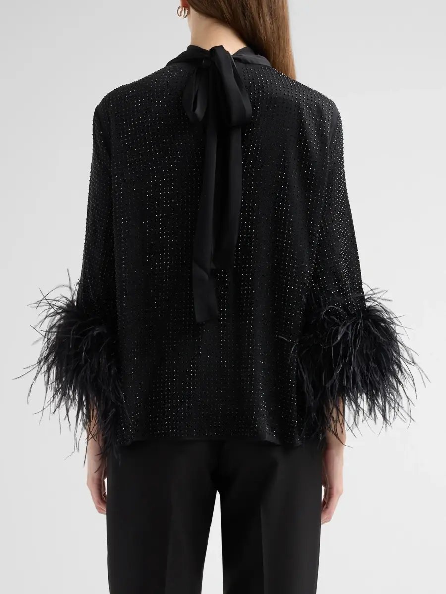 Ungaro Women's Claire Feather-Trim Embellished Blouse | Thumbnail 3 Ungaro Women's Claire Feather-Trim Embellished Blouse | Thumbnail 3