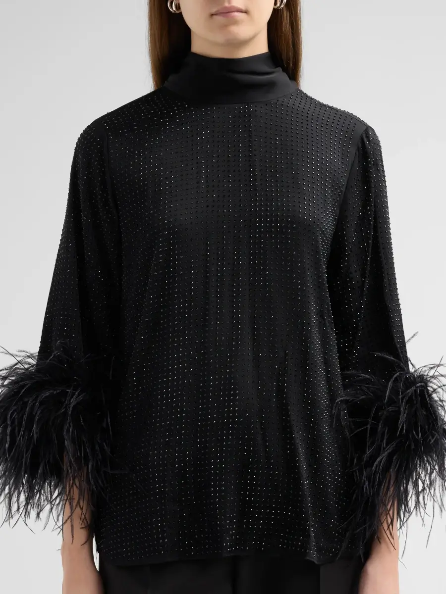 Ungaro Women's Claire Feather-Trim Embellished Blouse | Thumbnail 5 Ungaro Women's Claire Feather-Trim Embellished Blouse | Thumbnail 5