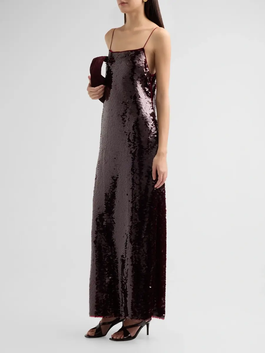 Alberta Ferretti Women's Paillette A-Line Slip Gown | Thumbnail 4 Alberta Ferretti Women's Paillette A-Line Slip Gown | Thumbnail 4