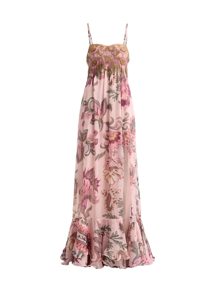 Women's Boho Printed Flowing Slip Gown Women's Boho Printed Flowing Slip Gown