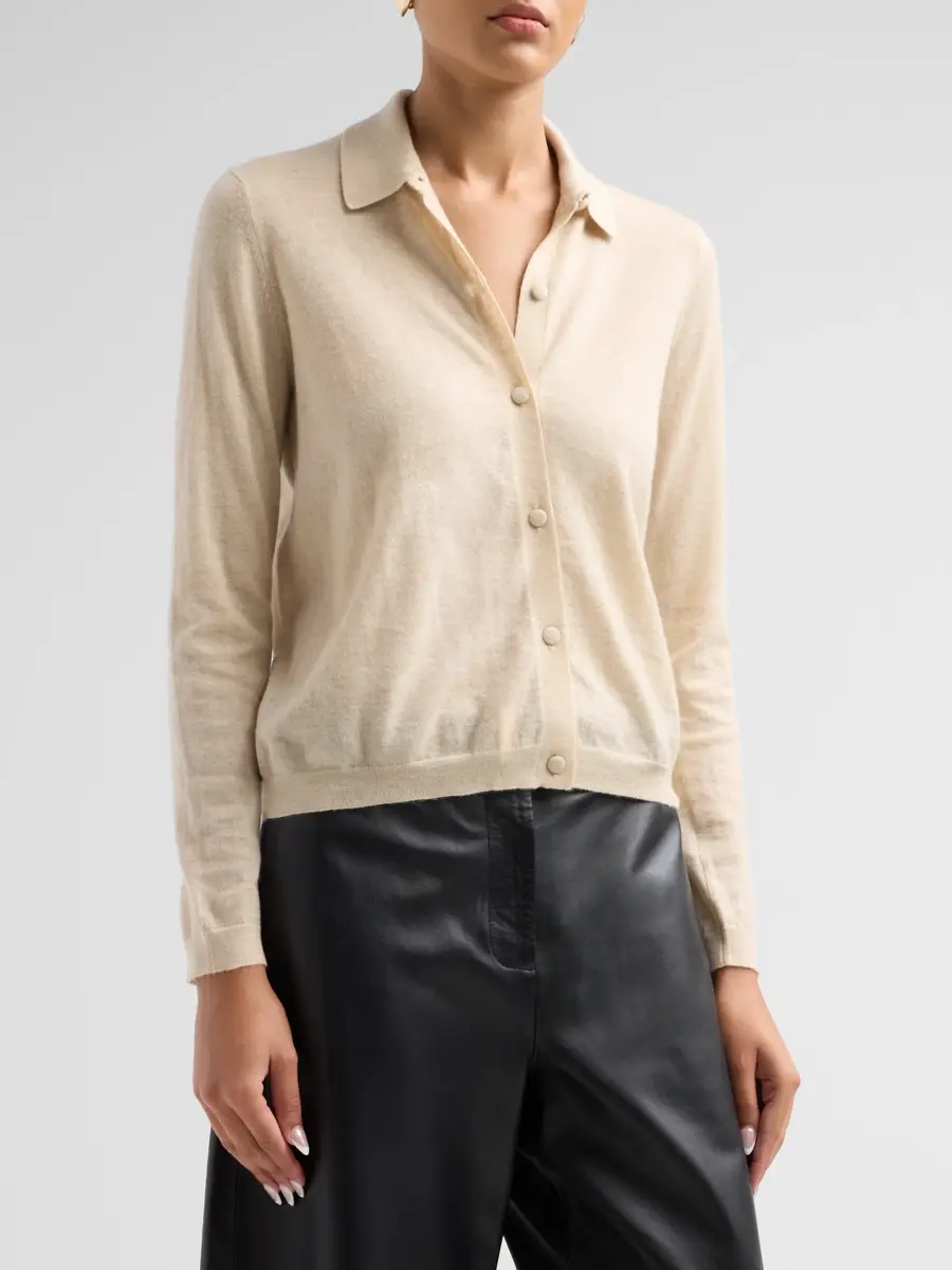 MAJESTIC FILATURES Women's Extrafine Cashmere Long-Sleeve Polo Shirt | Thumbnail 4 MAJESTIC FILATURES Women's Extrafine Cashmere Long-Sleeve Polo Shirt | Thumbnail 4