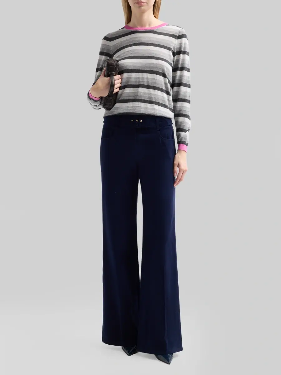 MAISON COMMON Women's Lightweight Striped Wool Sweater | Thumbnail 2 MAISON COMMON Women's Lightweight Striped Wool Sweater | Thumbnail 2