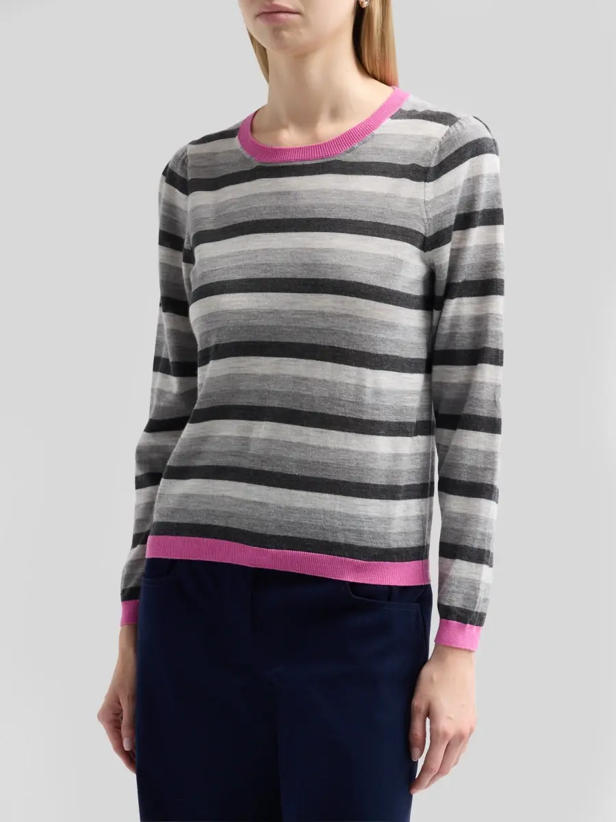 MAISON COMMON Women's Lightweight Striped Wool Sweater | Thumbnail 4 MAISON COMMON Women's Lightweight Striped Wool Sweater | Thumbnail 4