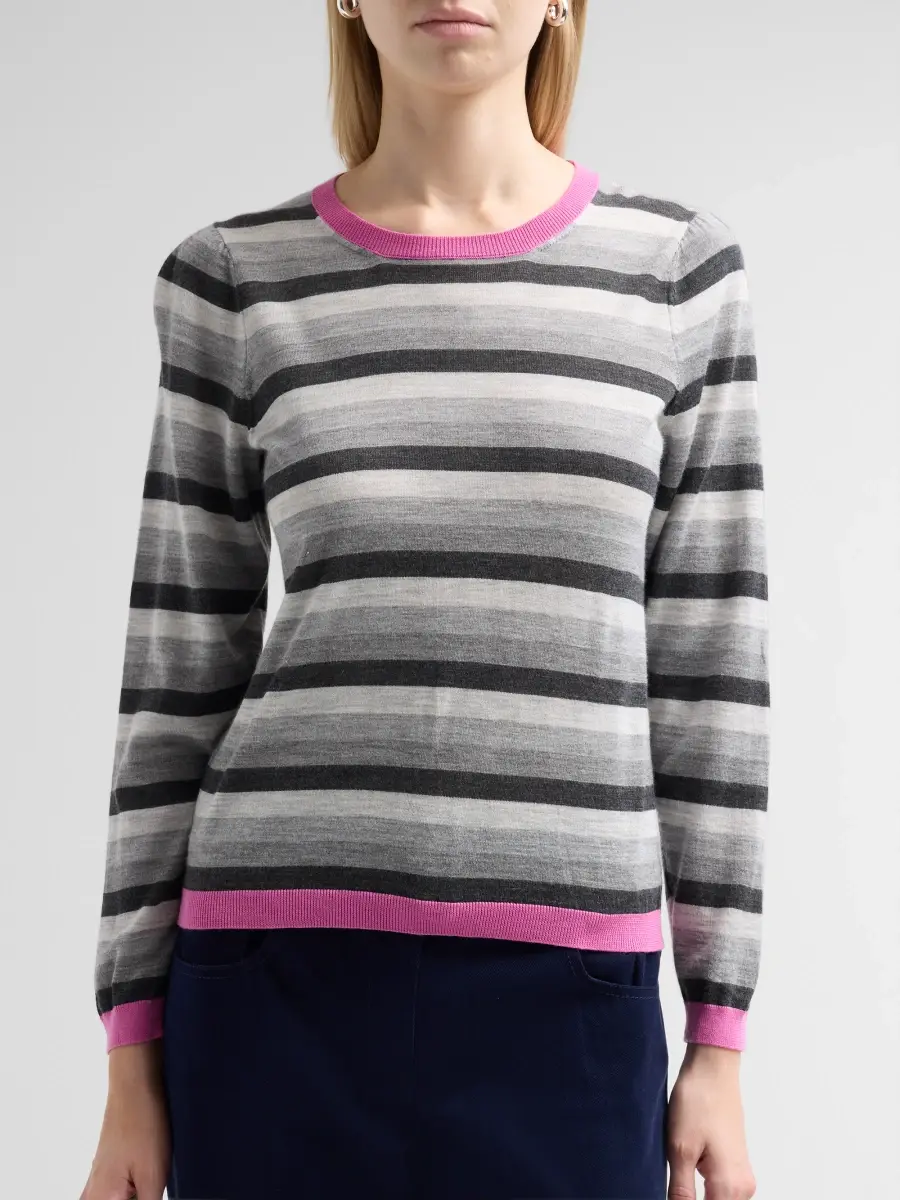 MAISON COMMON Women's Lightweight Striped Wool Sweater | Thumbnail 5 MAISON COMMON Women's Lightweight Striped Wool Sweater | Thumbnail 5