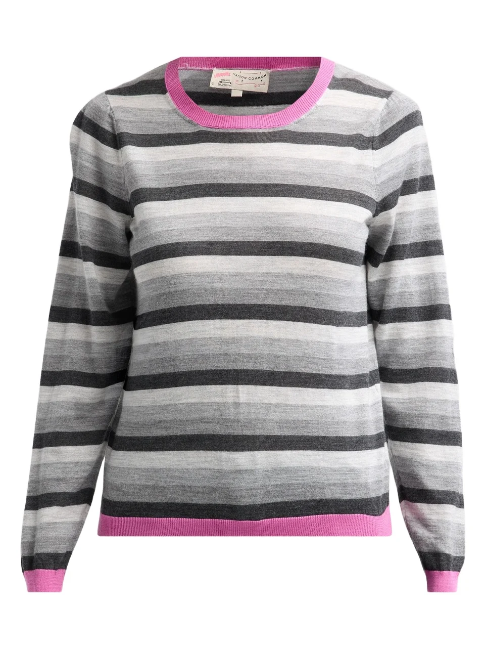 MAISON COMMON Women's Lightweight Striped Wool Sweater