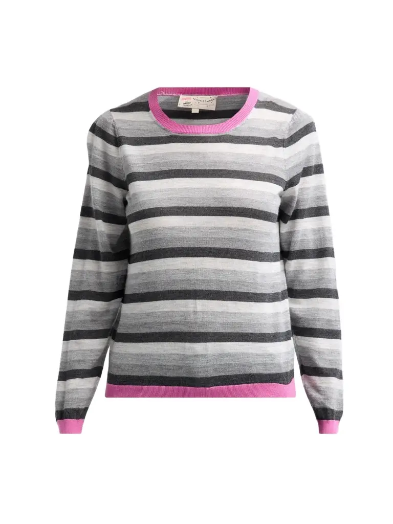 MAISON COMMON Women's Lightweight Striped Wool Sweater