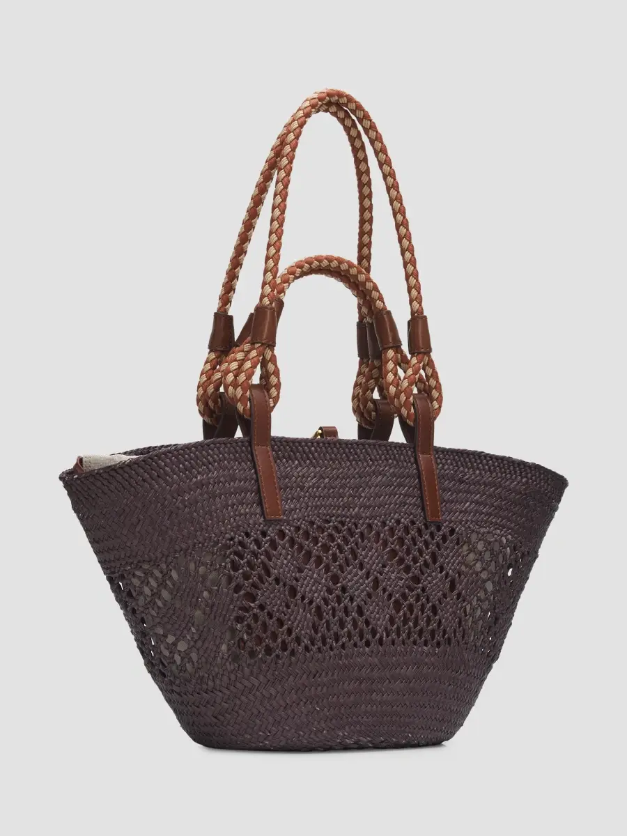 Stella McCartney Women's High Summer Small Logo Raffia Basket Tote Bag | Thumbnail 2 Stella McCartney Women's High Summer Small Logo Raffia Basket Tote Bag | Thumbnail 2