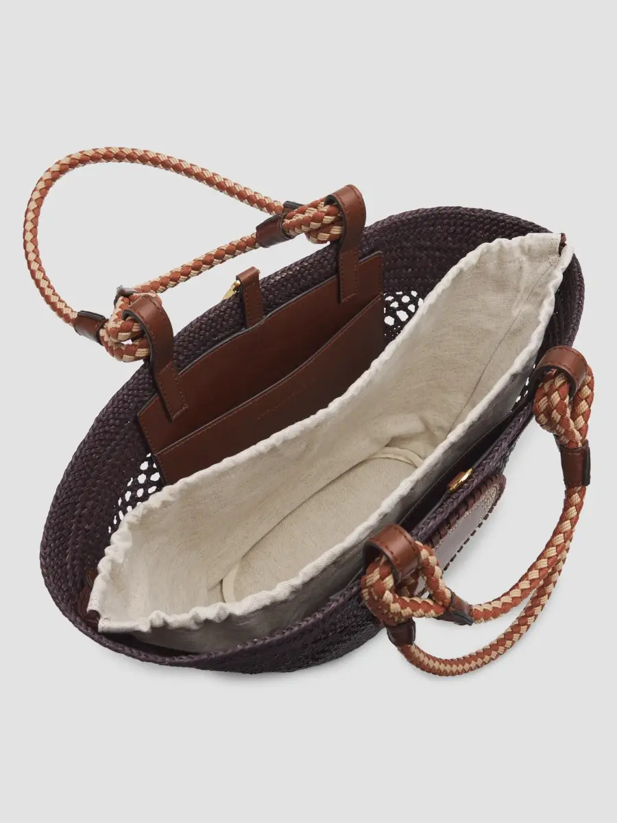 Stella McCartney Women's High Summer Small Logo Raffia Basket Tote Bag | Thumbnail 3 Stella McCartney Women's High Summer Small Logo Raffia Basket Tote Bag | Thumbnail 3
