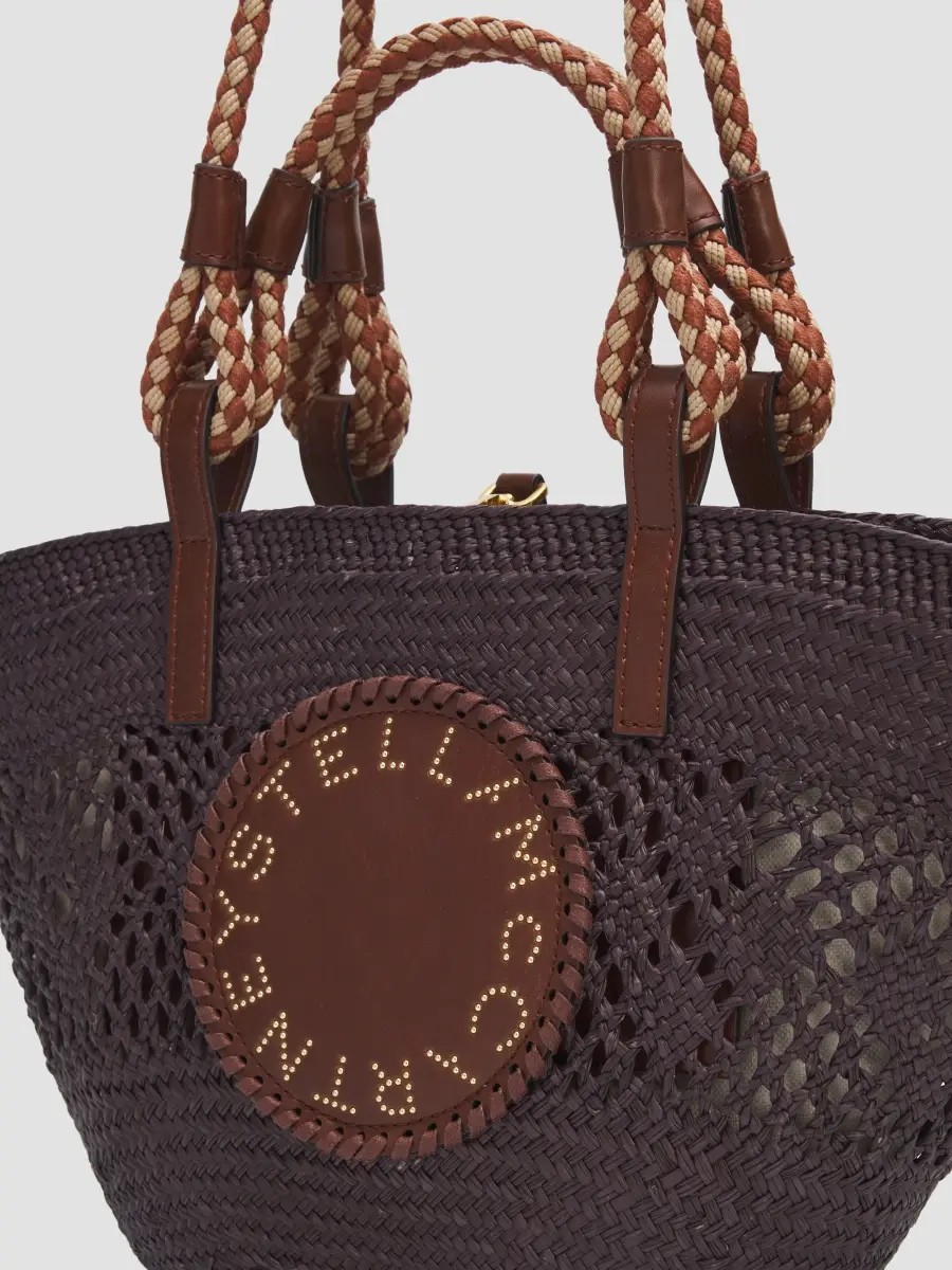Stella McCartney Women's High Summer Small Logo Raffia Basket Tote Bag | Thumbnail 6 Stella McCartney Women's High Summer Small Logo Raffia Basket Tote Bag | Thumbnail 6