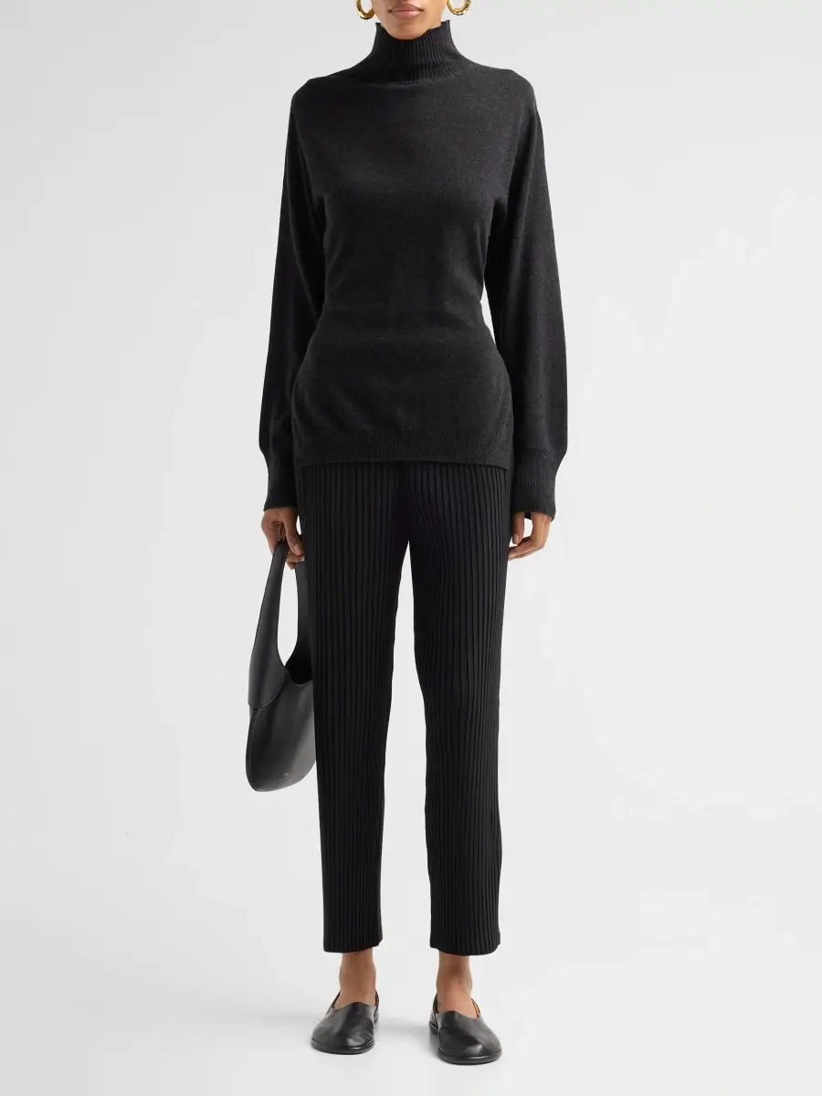 Issey Miyake Women's Back-Tie Cutout Silk-Cashmere Knit Top | Thumbnail 2 Issey Miyake Women's Back-Tie Cutout Silk-Cashmere Knit Top | Thumbnail 2