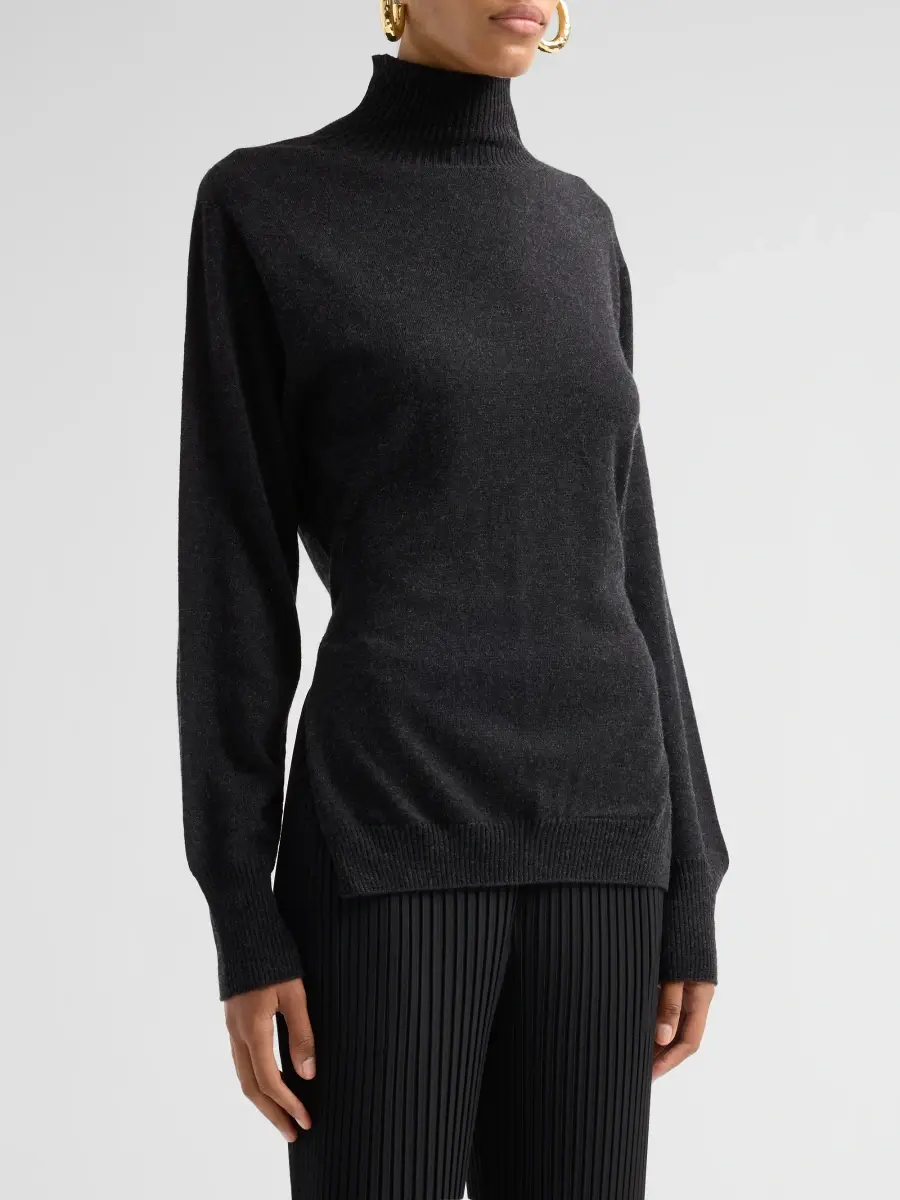 Issey Miyake Women's Back-Tie Cutout Silk-Cashmere Knit Top | Thumbnail 4 Issey Miyake Women's Back-Tie Cutout Silk-Cashmere Knit Top | Thumbnail 4