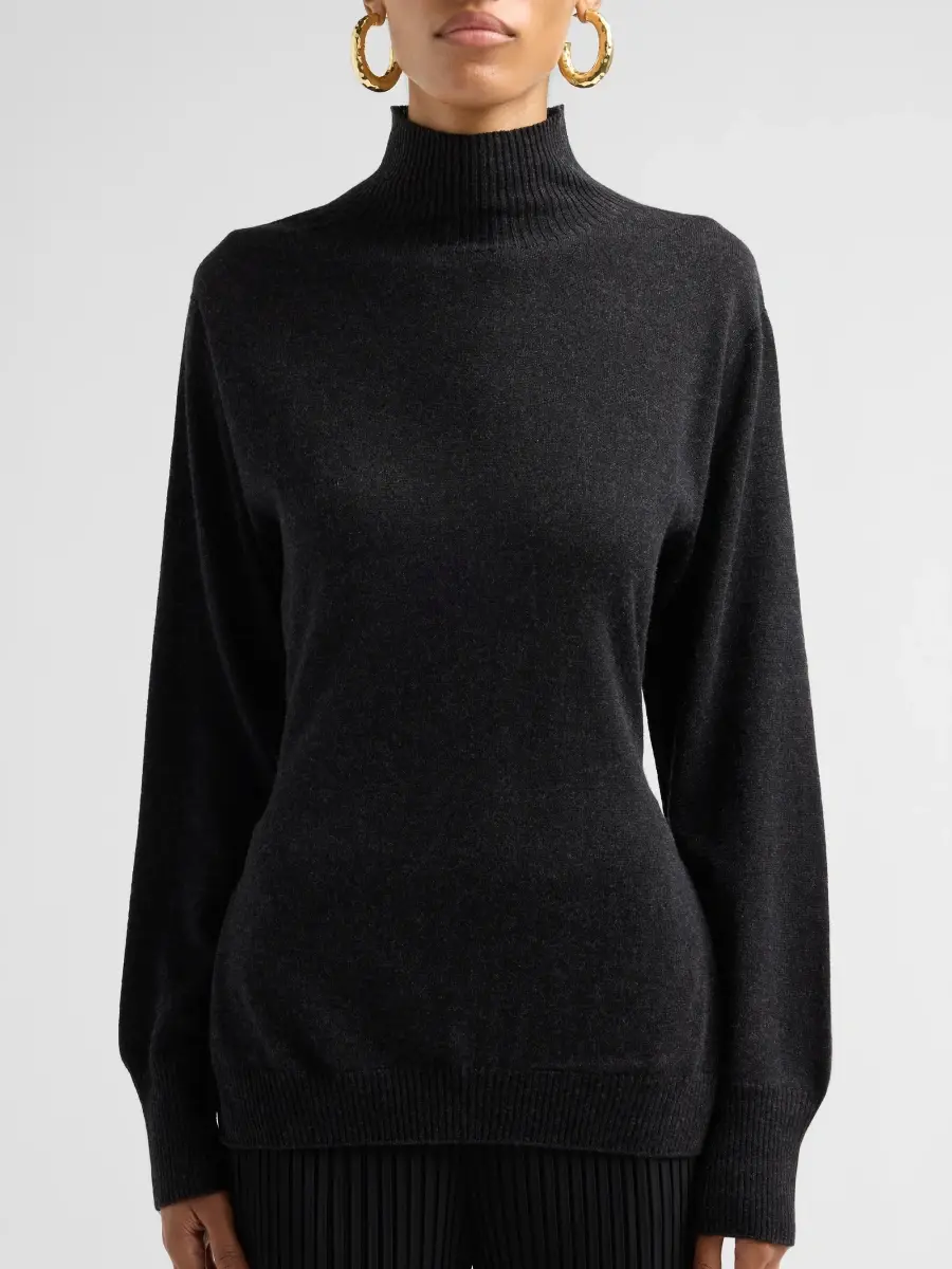 Issey Miyake Women's Back-Tie Cutout Silk-Cashmere Knit Top | Thumbnail 5 Issey Miyake Women's Back-Tie Cutout Silk-Cashmere Knit Top | Thumbnail 5