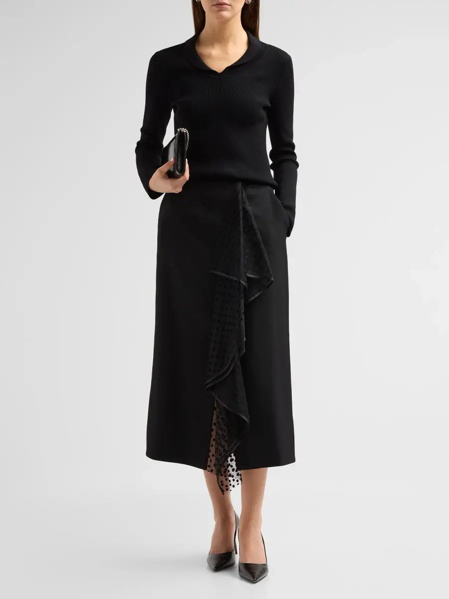 Erdem Women's Grain De Poudre Midi Skirt | Thumbnail 2 Erdem Women's Grain De Poudre Midi Skirt | Thumbnail 2
