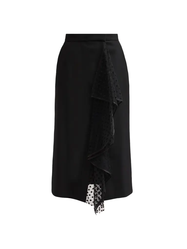 Erdem Women's Grain De Poudre Midi Skirt