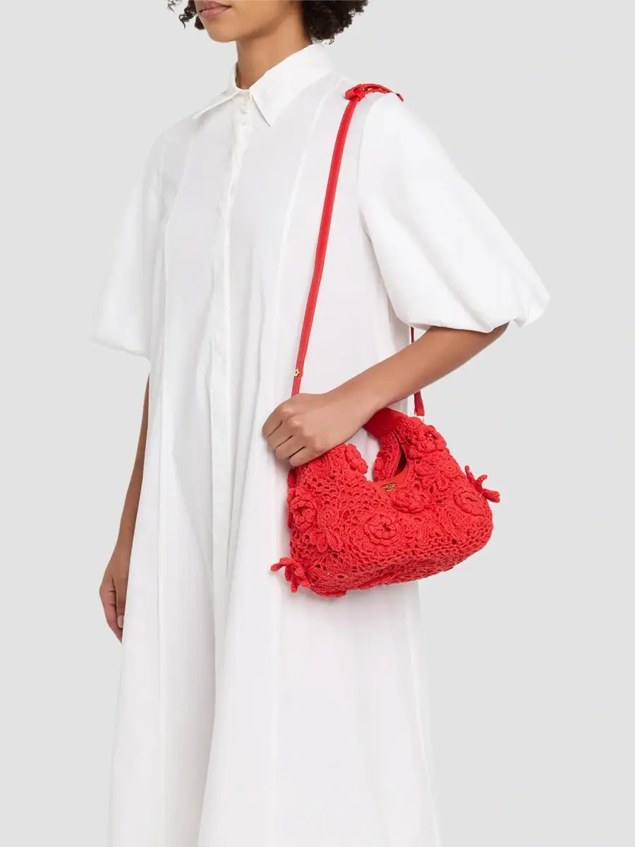 Ganni Women's Mini Crocheted Hobo Bag | Thumbnail 2