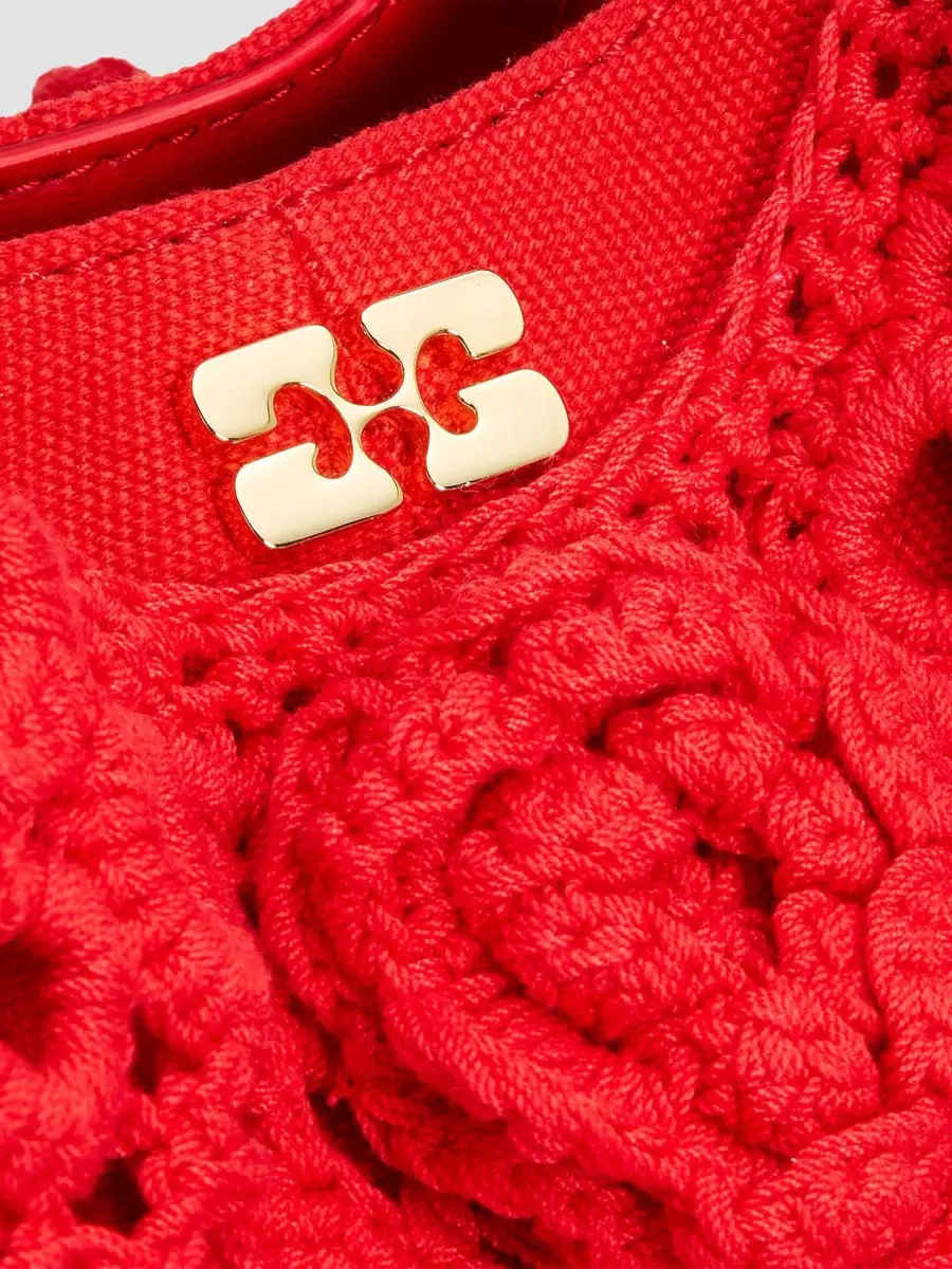 Ganni Women's Mini Crocheted Hobo Bag | Thumbnail 6