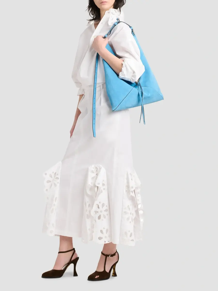 MOSCHINO Women's Folded Suede Hobo Bag | Thumbnail 2 MOSCHINO Women's Folded Suede Hobo Bag | Thumbnail 2