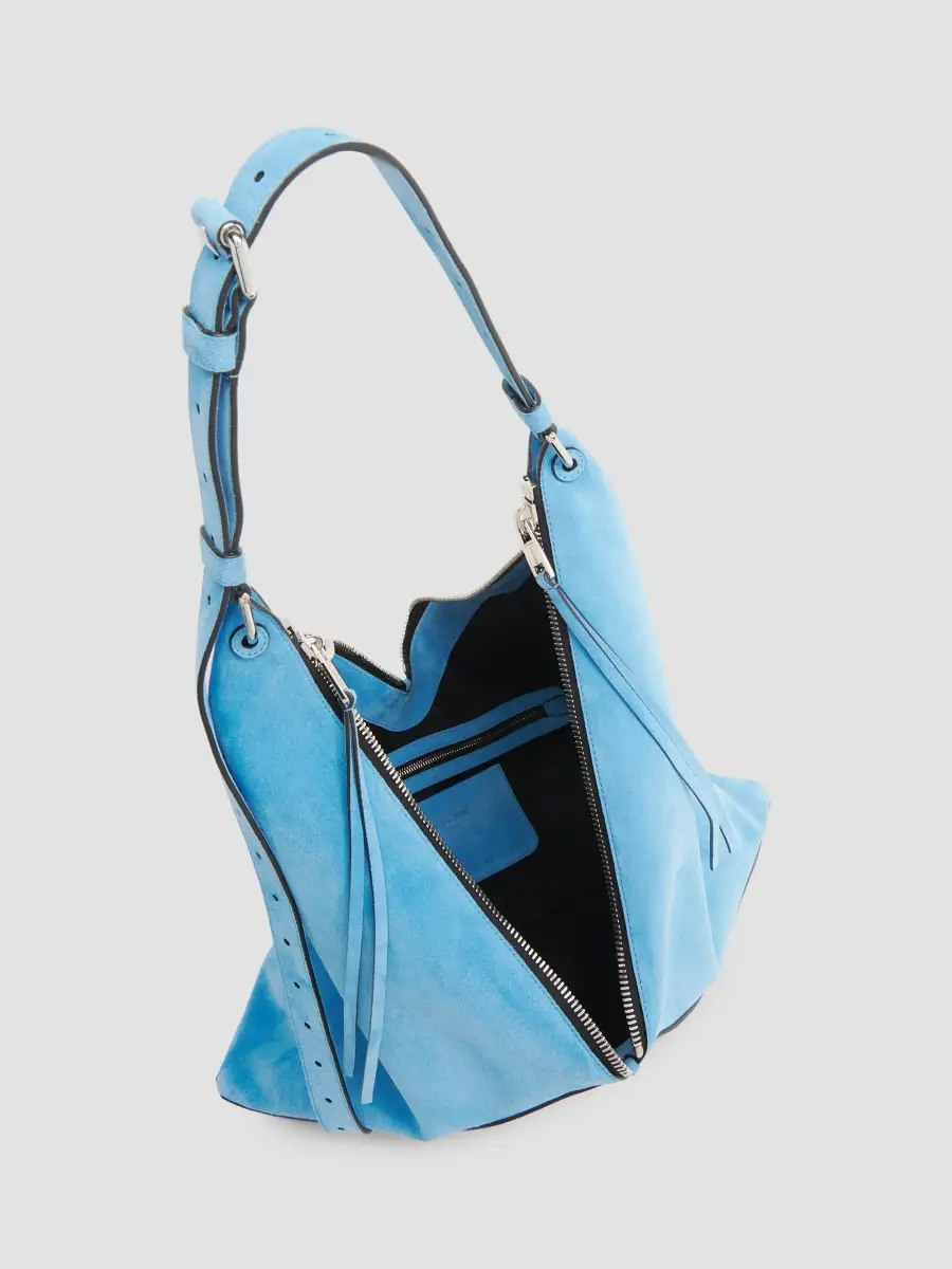 MOSCHINO Women's Folded Suede Hobo Bag | Thumbnail 6 MOSCHINO Women's Folded Suede Hobo Bag | Thumbnail 6