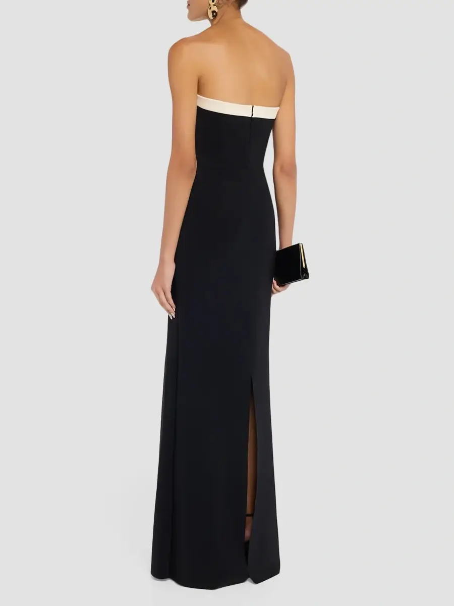 Chiara Boni La Petite Robe Women's Wisdra Flower Appliqué Strapless Column Gown | Thumbnail 4