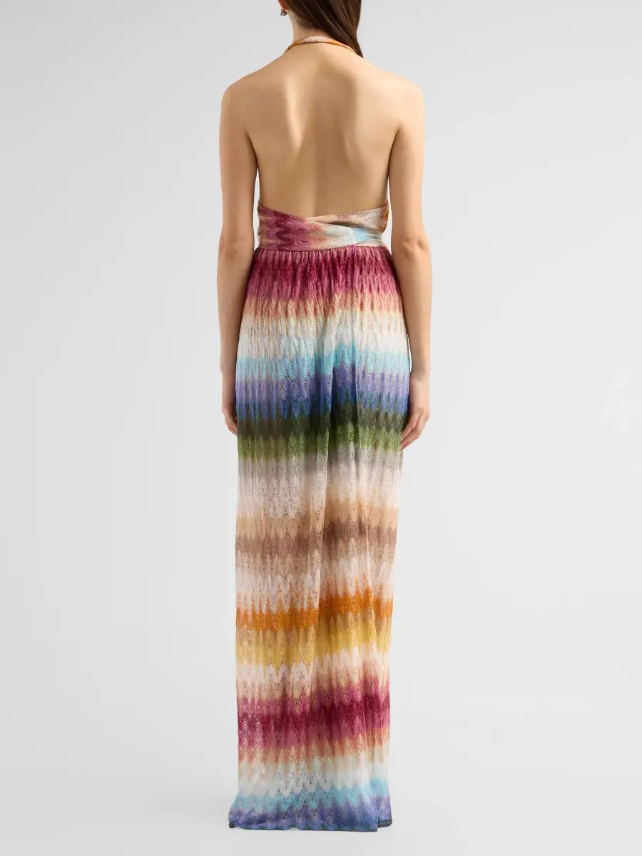 Missoni Women's Chevron Stripe Halter Neck Maxi Dress | Thumbnail 3