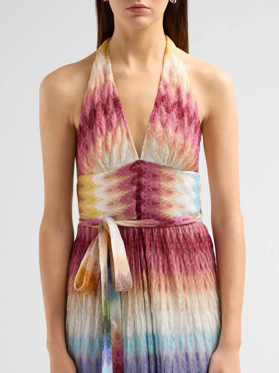 Missoni Women's Chevron Stripe Halter Neck Maxi Dress | Thumbnail 5