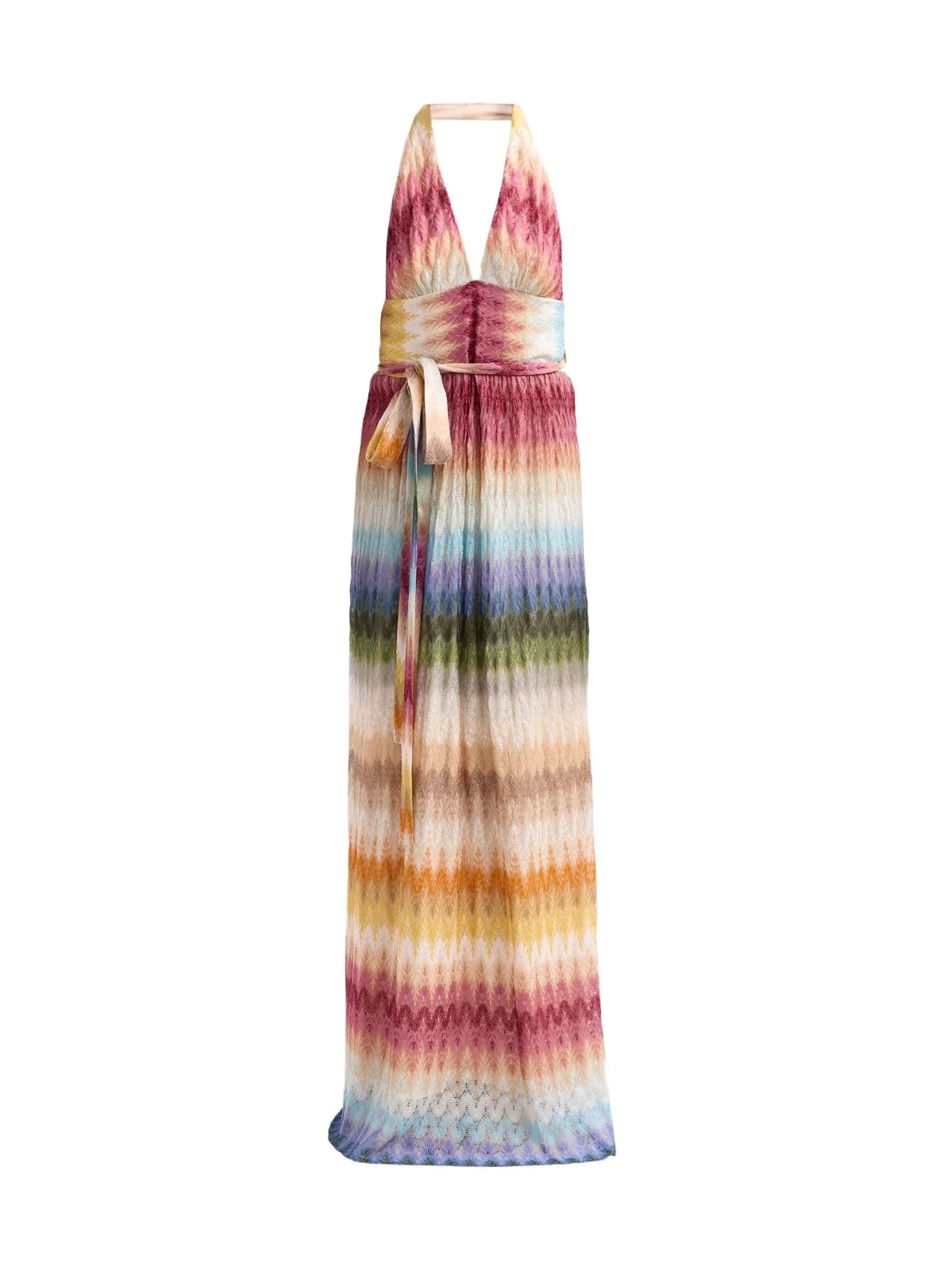 Missoni Women's Chevron Stripe Halter Neck Maxi Dress