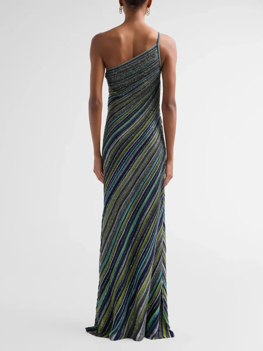 Missoni Women's Chevron Stripe One-Shoulder Maxi Dress | Thumbnail 3 Missoni Women's Chevron Stripe One-Shoulder Maxi Dress | Thumbnail 3