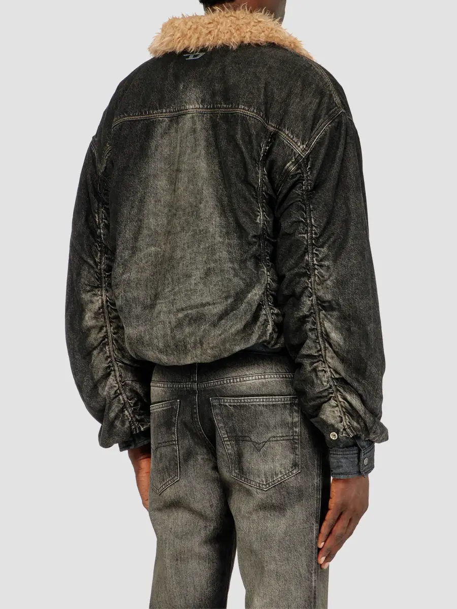 Diesel Men's Curly Faux-Fur Collar Denim Jacket | Thumbnail 3 Diesel Men's Curly Faux-Fur Collar Denim Jacket | Thumbnail 3