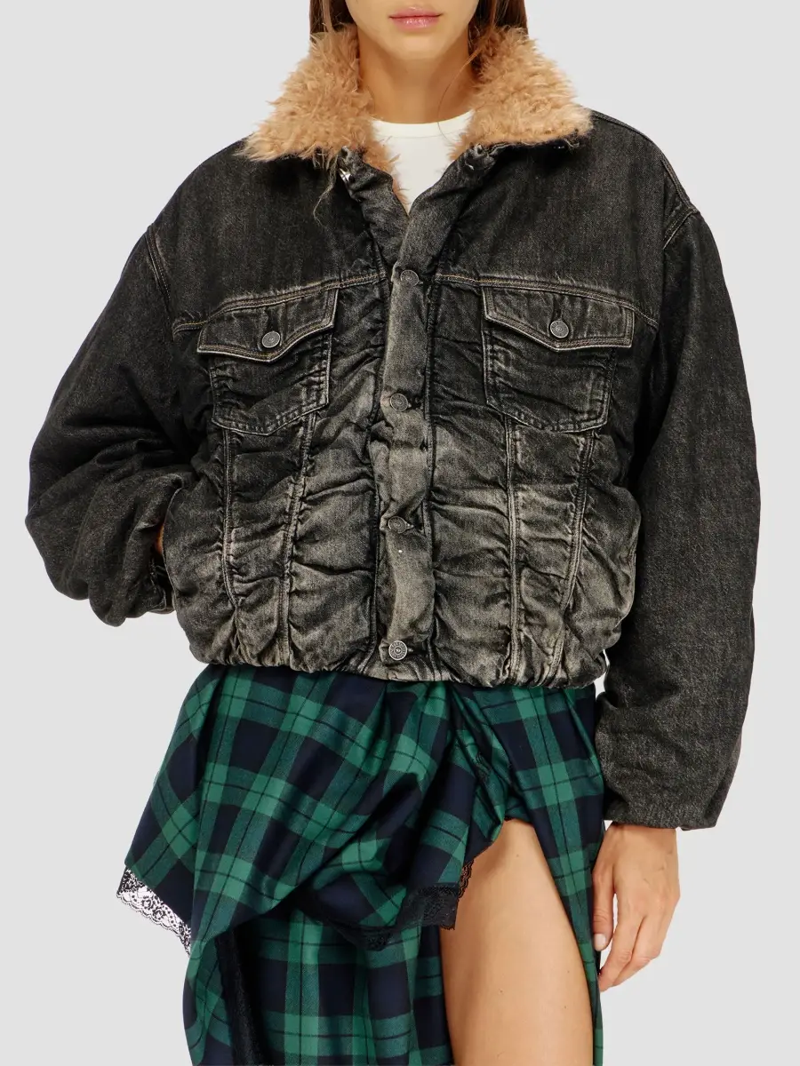Diesel Men's Curly Faux-Fur Collar Denim Jacket | Thumbnail 6 Diesel Men's Curly Faux-Fur Collar Denim Jacket | Thumbnail 6