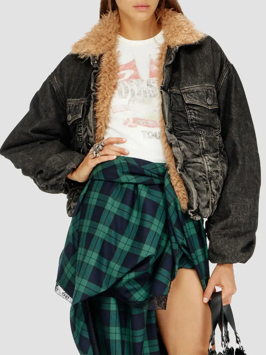 Diesel Men's Curly Faux-Fur Collar Denim Jacket | Thumbnail 7 Diesel Men's Curly Faux-Fur Collar Denim Jacket | Thumbnail 7
