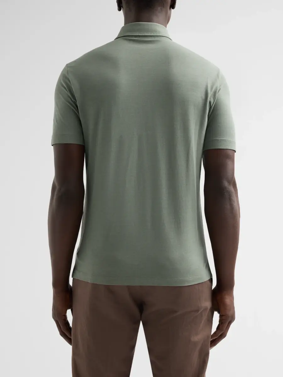 Slowear Men's Ice Short-Sleeve Cotton Polo Shirt | Thumbnail 3 Slowear Men's Ice Short-Sleeve Cotton Polo Shirt | Thumbnail 3