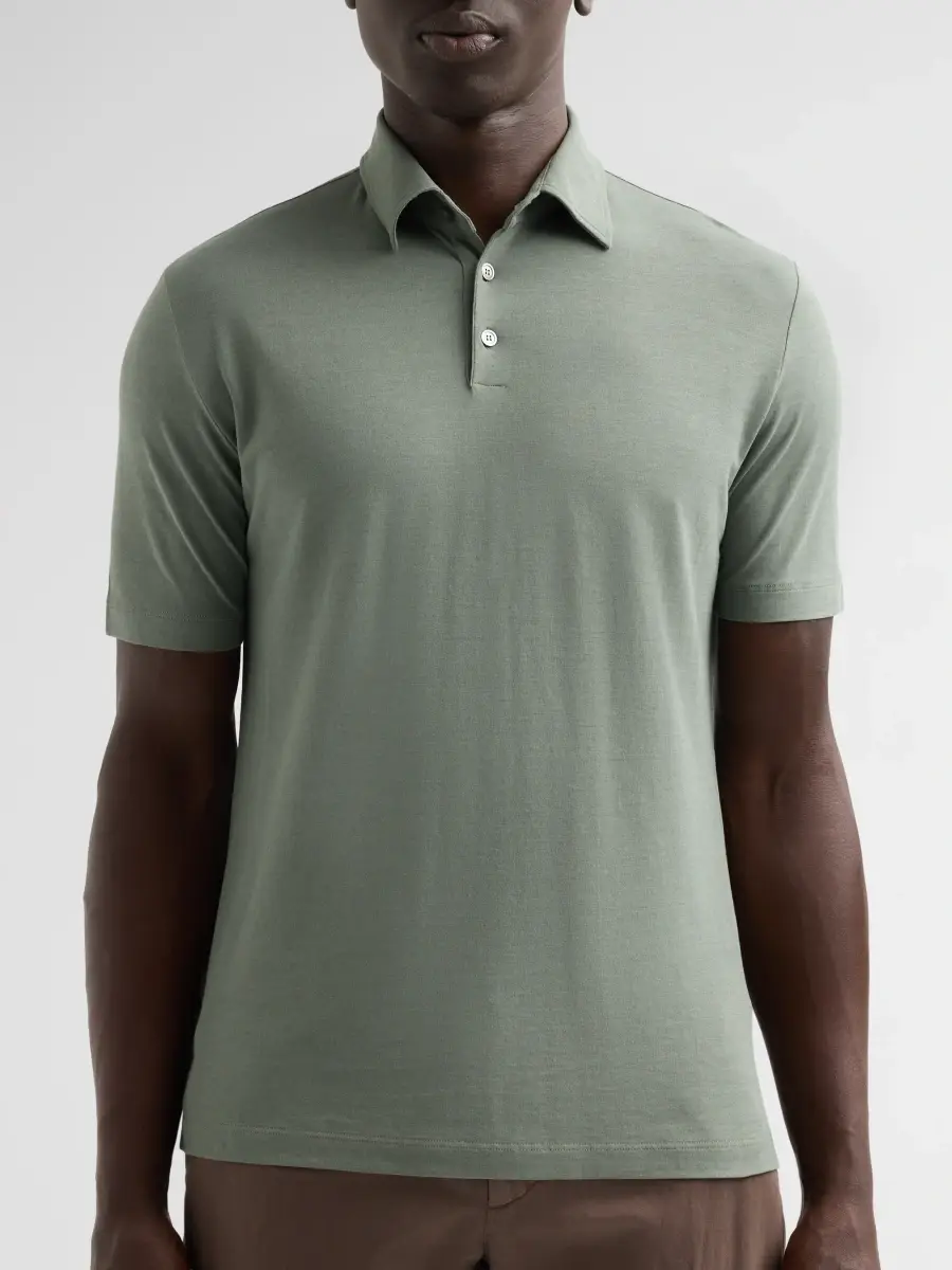 Slowear Men's Ice Short-Sleeve Cotton Polo Shirt | Thumbnail 5 Slowear Men's Ice Short-Sleeve Cotton Polo Shirt | Thumbnail 5