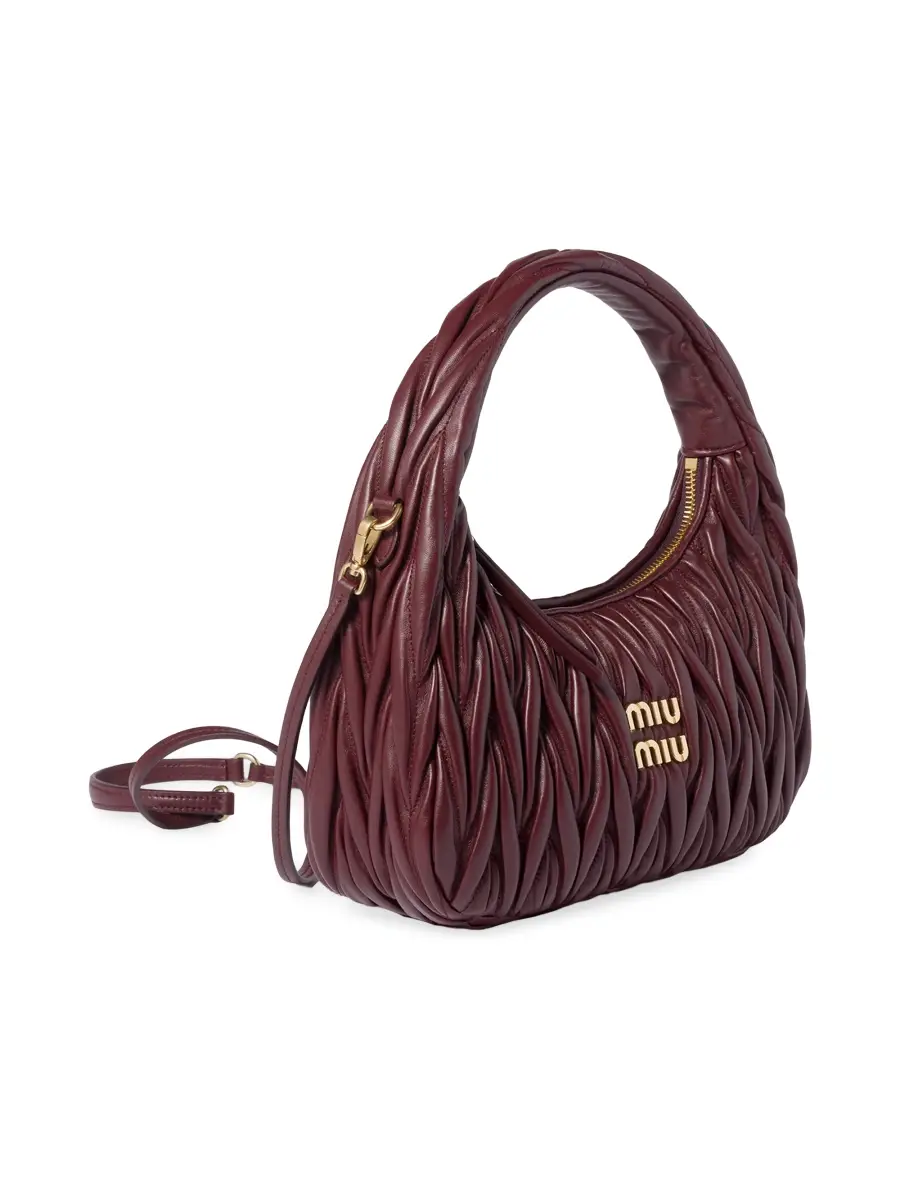 Miu Miu Women's Wander Matelassé Nappa Leather Top Handle Bag | Thumbnail 2 Miu Miu Women's Wander Matelassé Nappa Leather Top Handle Bag | Thumbnail 2