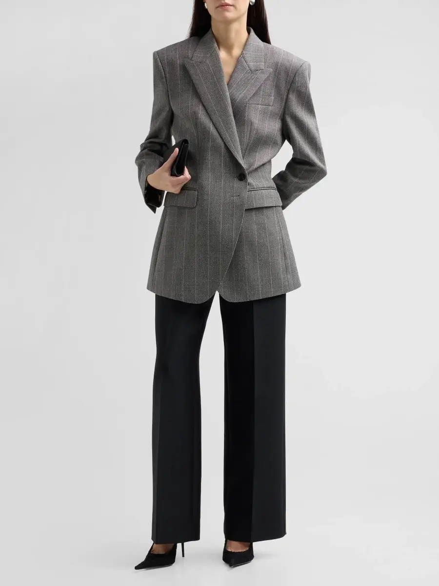 Dolce & Gabbana Women's Pinstripe Wool Double-Breasted Jacket | Thumbnail 2 Dolce & Gabbana Women's Pinstripe Wool Double-Breasted Jacket | Thumbnail 2