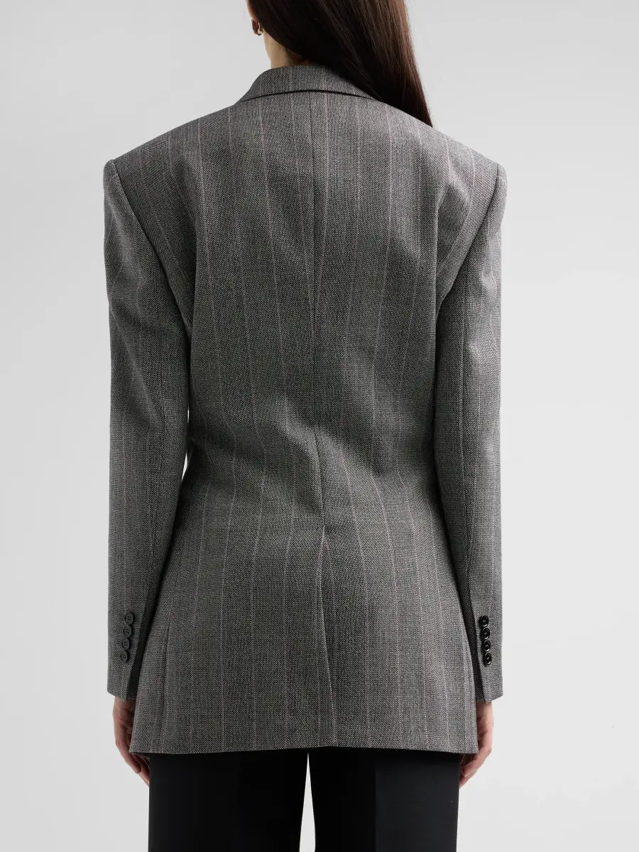 Dolce & Gabbana Women's Pinstripe Wool Double-Breasted Jacket | Thumbnail 3 Dolce & Gabbana Women's Pinstripe Wool Double-Breasted Jacket | Thumbnail 3