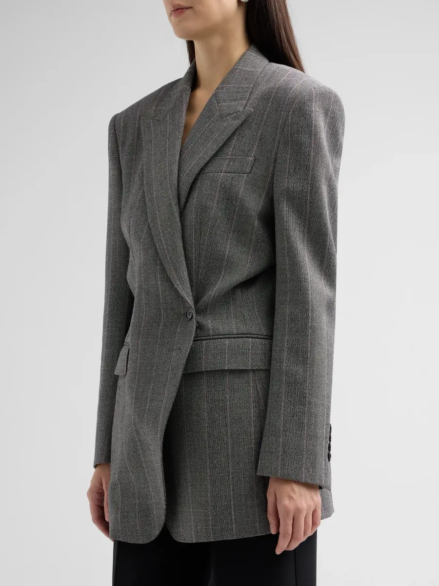 Dolce & Gabbana Women's Pinstripe Wool Double-Breasted Jacket | Thumbnail 4 Dolce & Gabbana Women's Pinstripe Wool Double-Breasted Jacket | Thumbnail 4