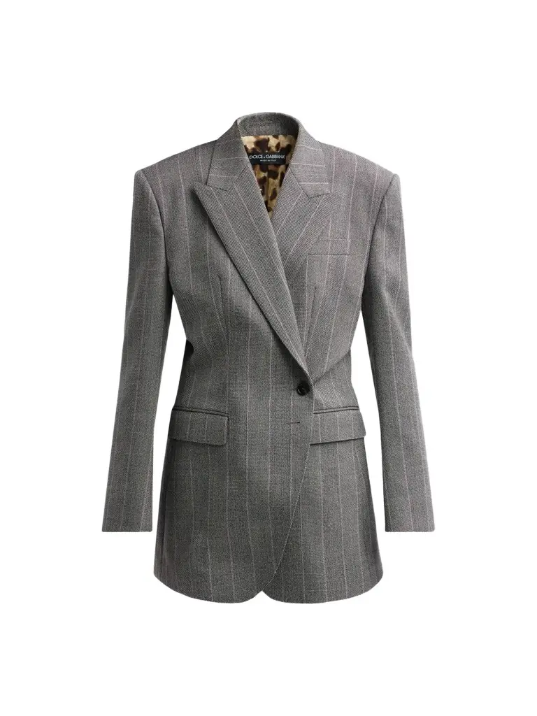 Dolce & Gabbana Women's Pinstripe Wool Double-Breasted Jacket